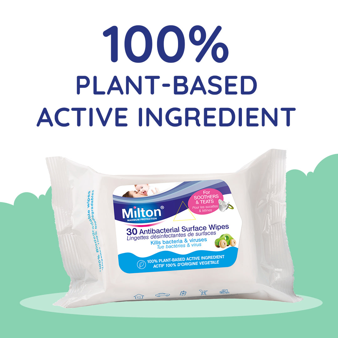 MILTON Antibacterial Surface Wipes (30 wipes) - Pack of 7