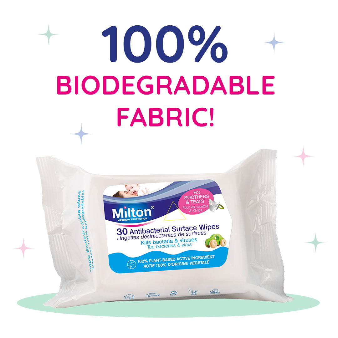MILTON Antibacterial Surface Wipes (30 wipes) - Pack of 7