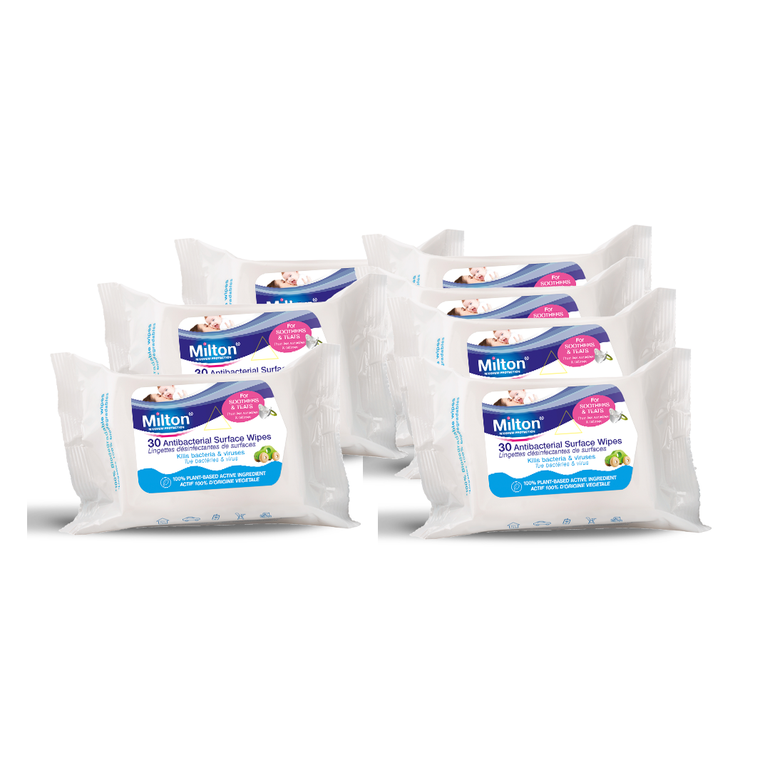 MILTON Antibacterial Surface Wipes (30 wipes) - Pack of 7