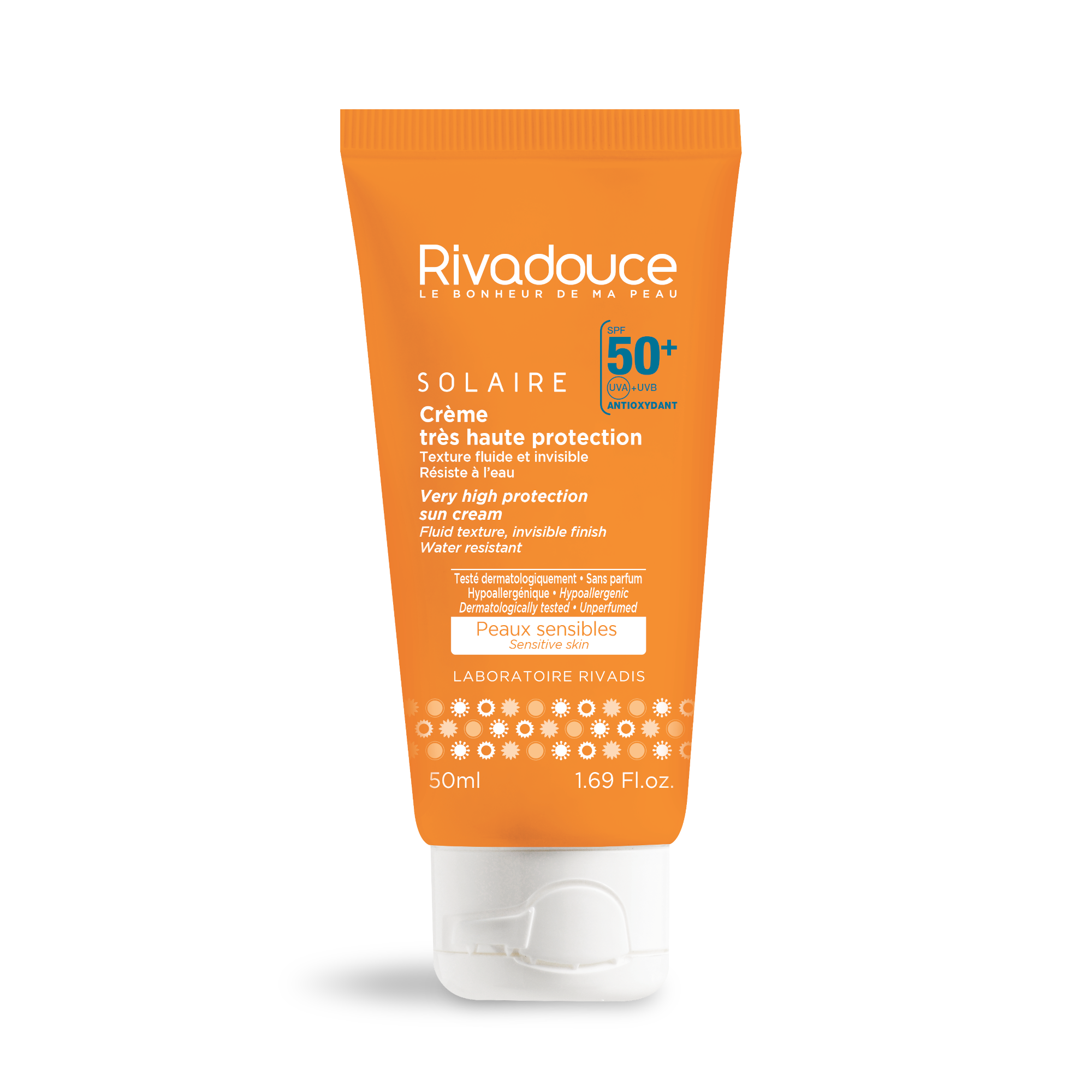 Rivadouce Solaire Very high Protection Sun Cream (Crème Très Haute Protection) SPF 50+ UVA/UVB Antioxydante