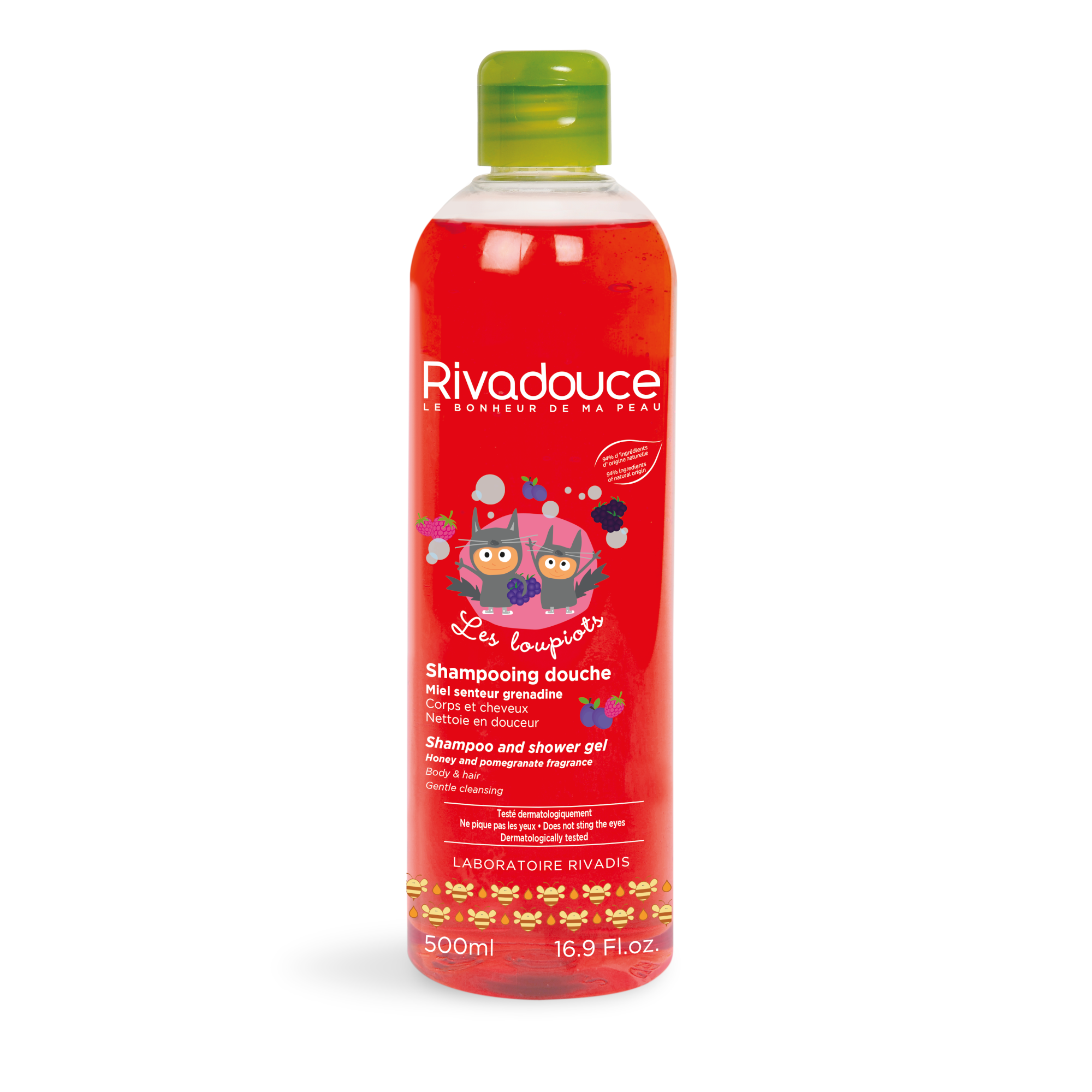 Scenze Singapore Rivadouce Loupiots Honey and Pomegranate Shampoo and Body Wash (Shampooing Douche Miel et Grenadine) 500ml