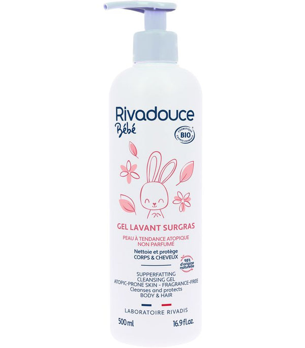 Rivadouce Bébé Bio Superfatting Cleansing Gel (Gel lavant surgras) 500ml