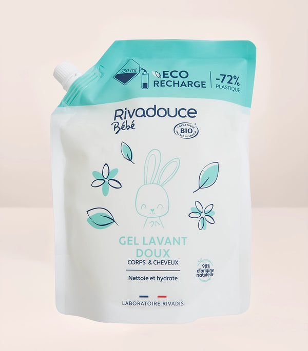 Rivadouce Bébé Eco-Refill Gentle Cleansing Gel (Gel Doux Lavant) 750ml