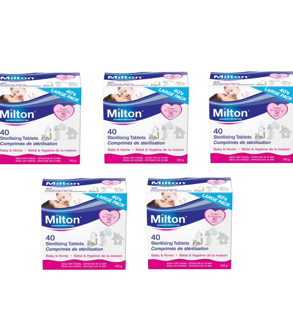 MILTON Sterilizing Tablets (40s) - Pack of 5